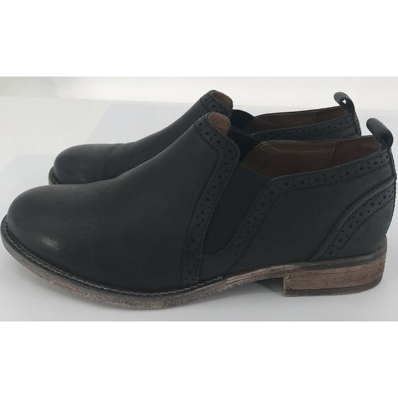 Josef Seibel Womens  Sienna EU 39 US 8 Black Leather Slip On Brogue - Picture 1 of 10